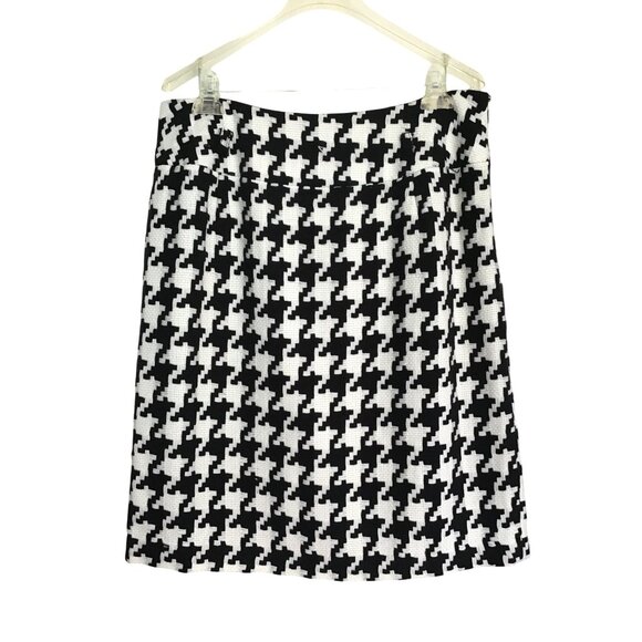 NYGARD COLLECTION- WOMEN WHITE/BLACK ZIP-UP CLOSURE KNEE LENGHT SKIRT SIZE 14 - Picture 2 of 7